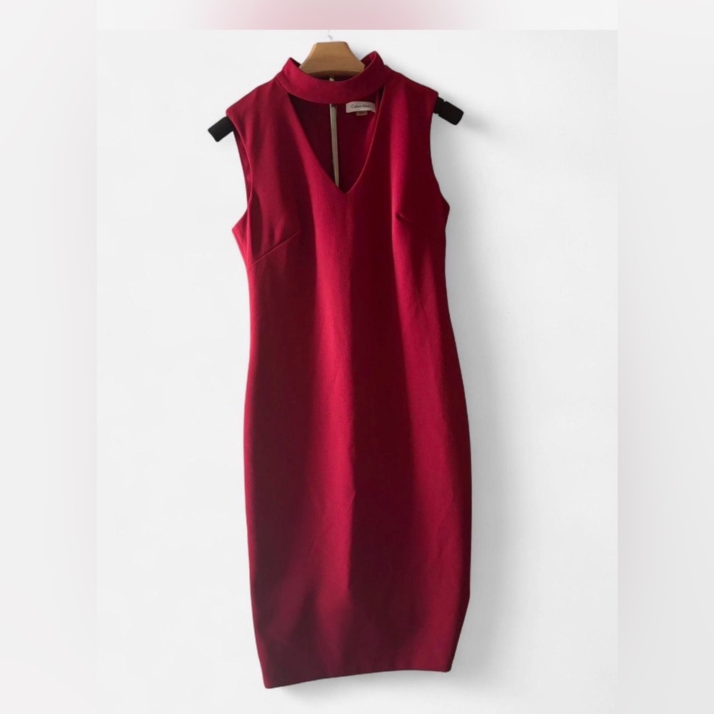 Calvin Klein Burgundy Sleeveless Dress